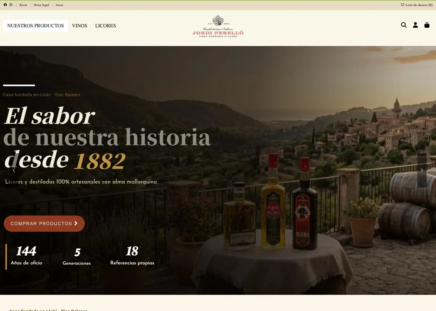 Online shop design in Mallorca.