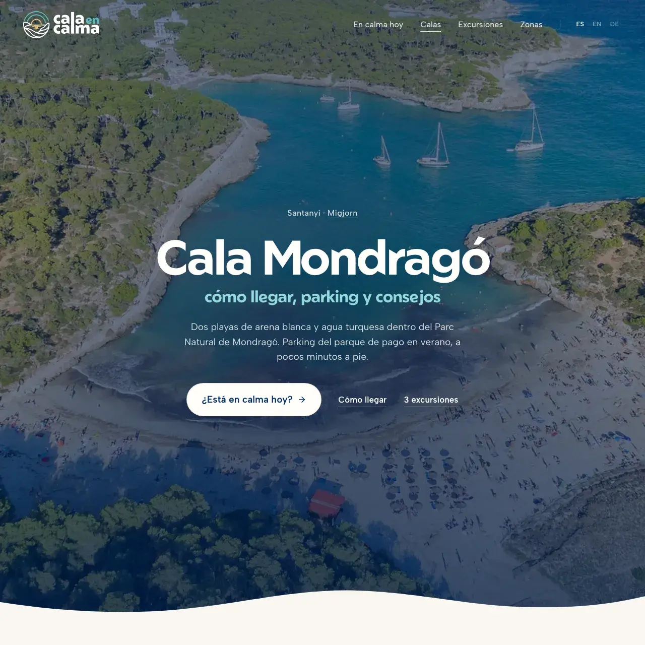 Ficha de Cala Mondragó en calaencalma.com