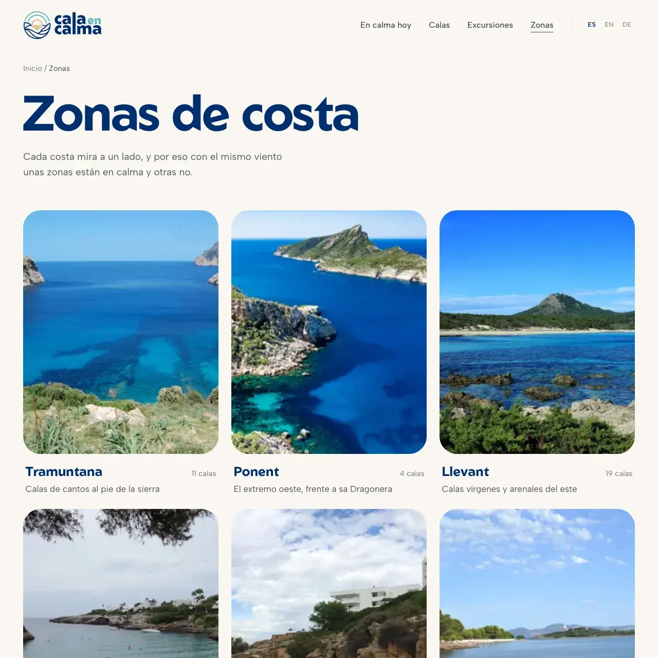 Zonas de costa de Mallorca en calaencalma.com
