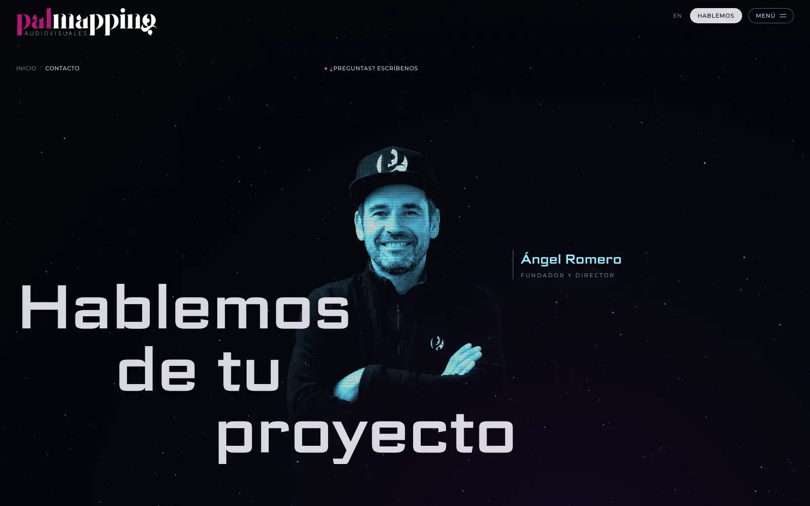 Página de contacto de Palmapping con Ángel Romero
