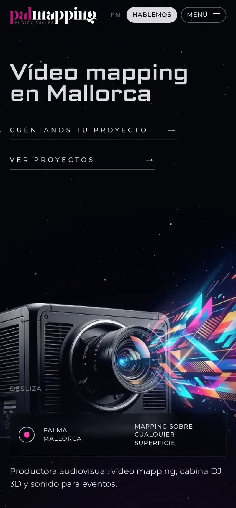 La web de Palmapping en el móvil