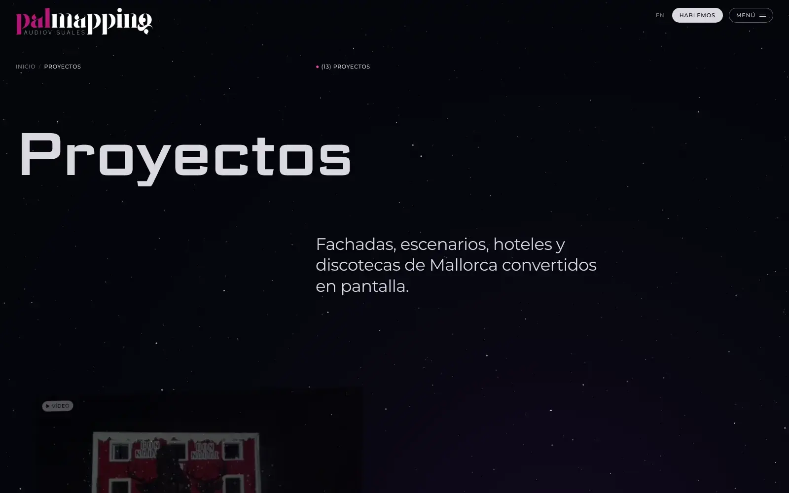 Página de proyectos de Palmapping