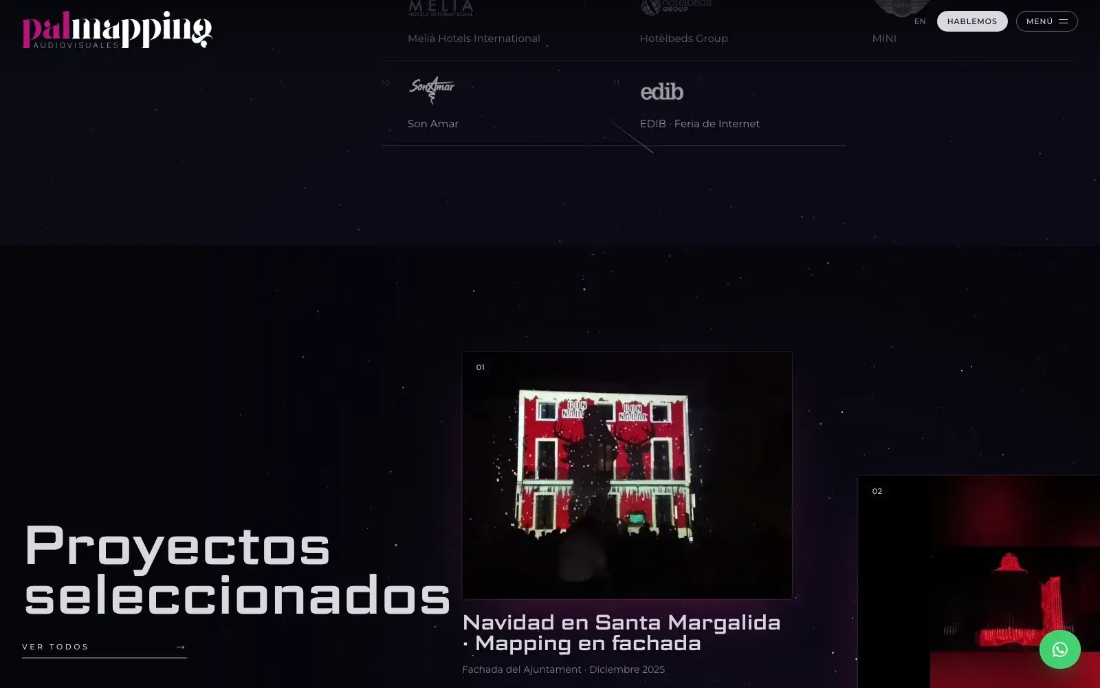 Proyectos seleccionados en la portada de Palmapping