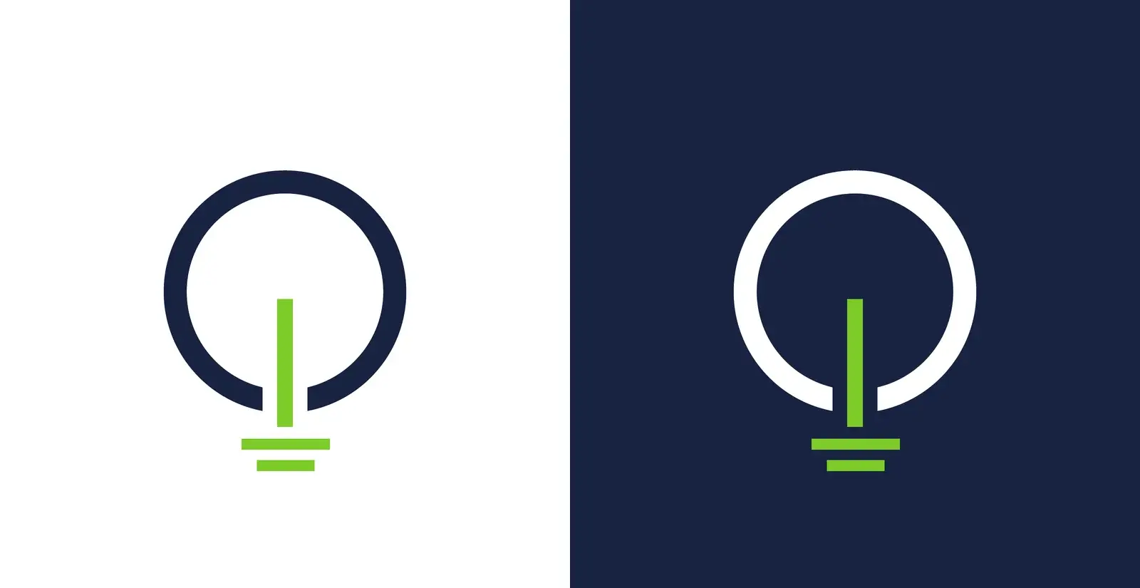 Simplified version of the logo in positive and negative