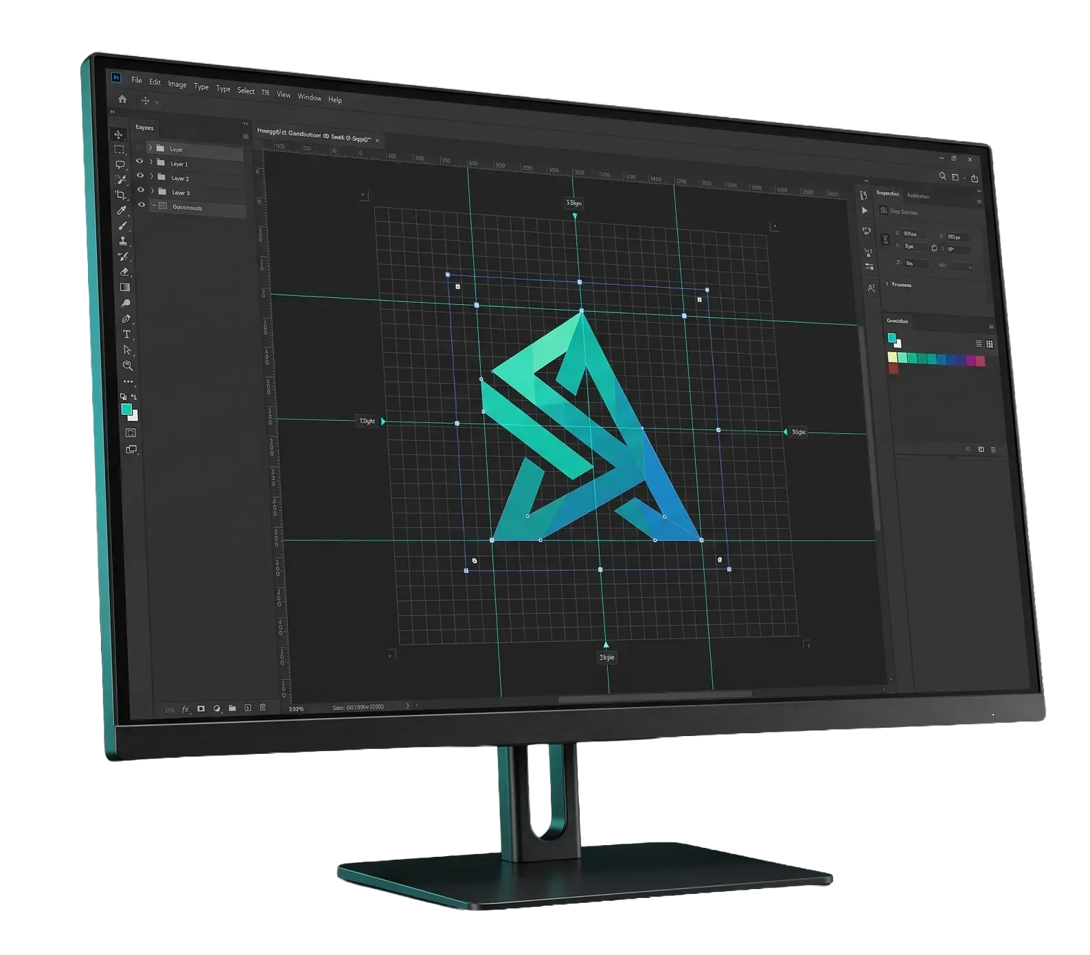 Monitor mostrando el trabajo en pantalla