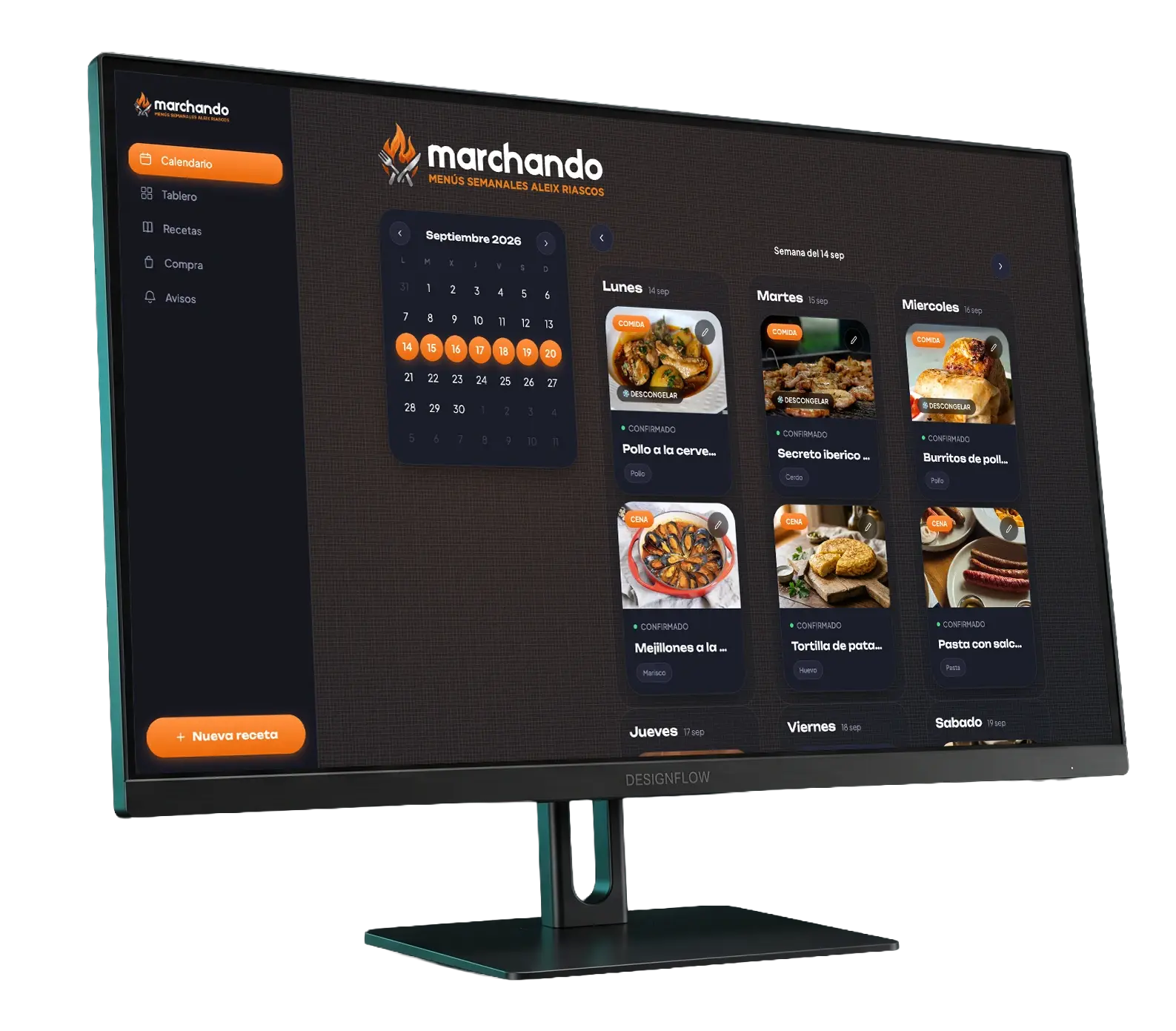 Monitor mostrando el trabajo en pantalla