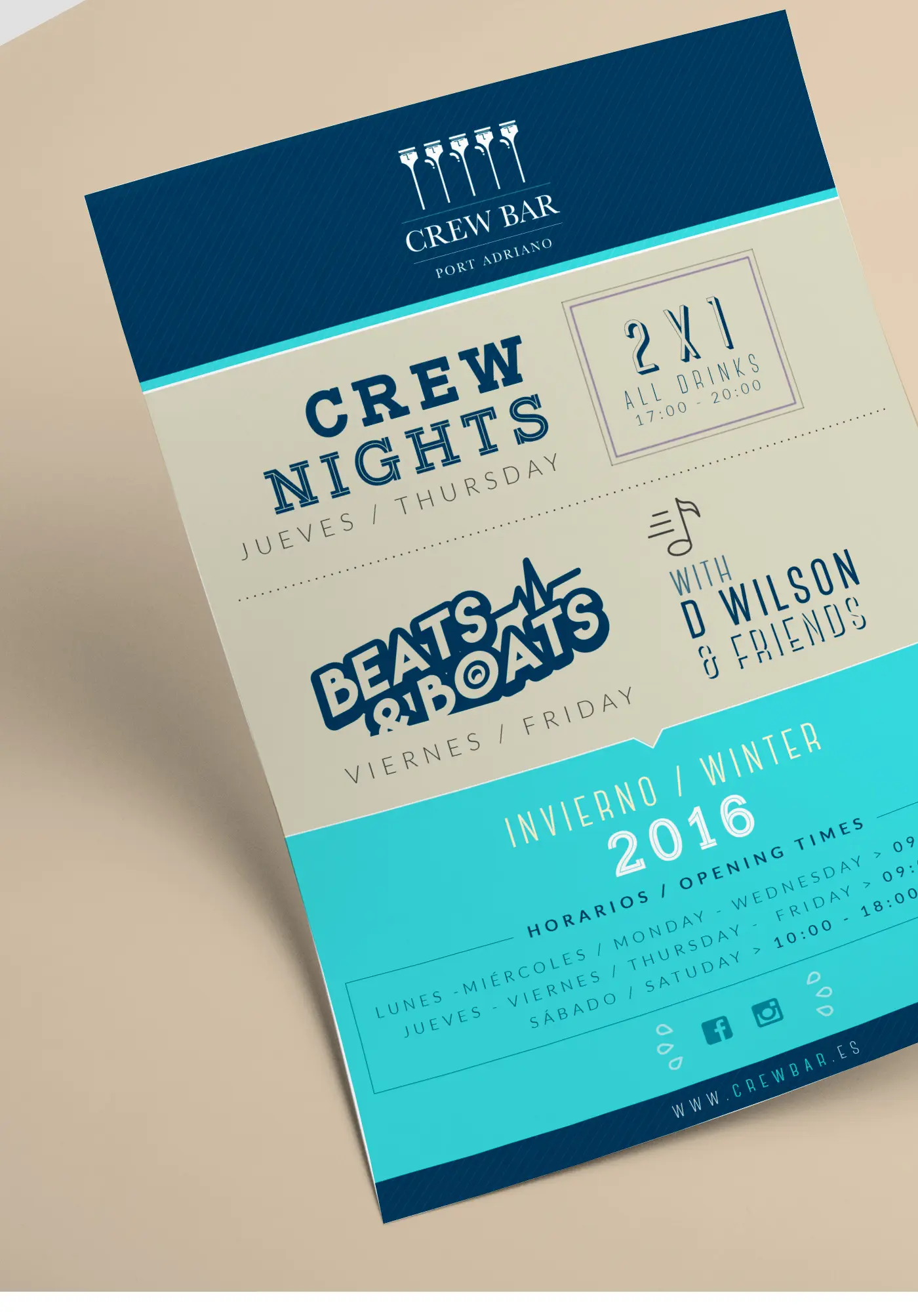 Crew Bar identity applied