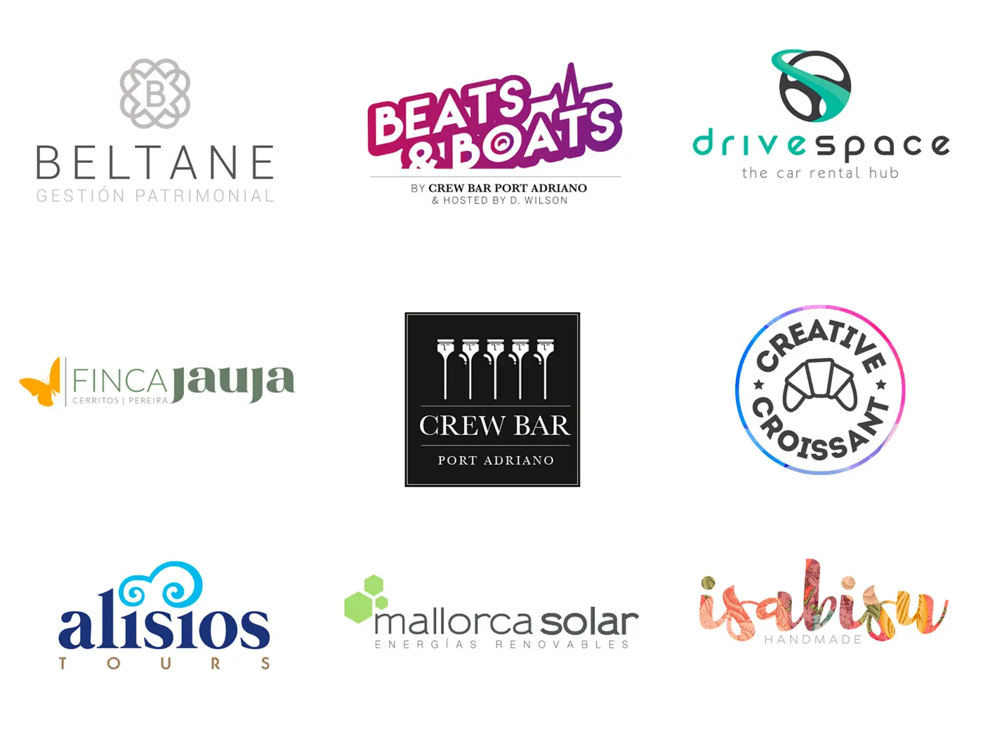 Final panorama of designed logos