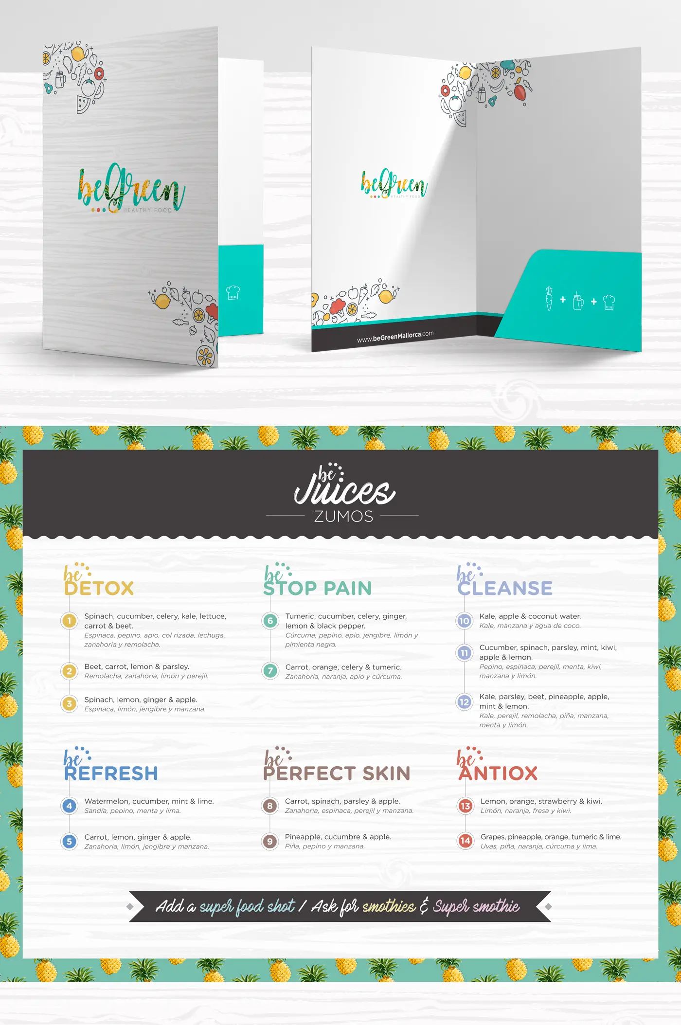 Graphic materials and website of Be Green