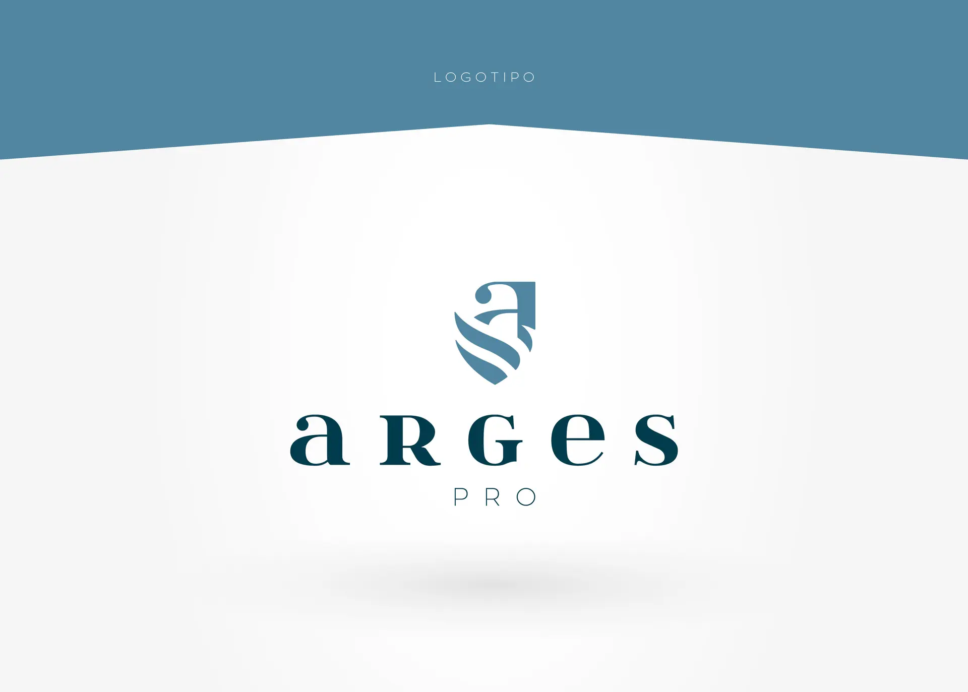 Presentation of the Arges Pro logotype with a shield-shaped emblem