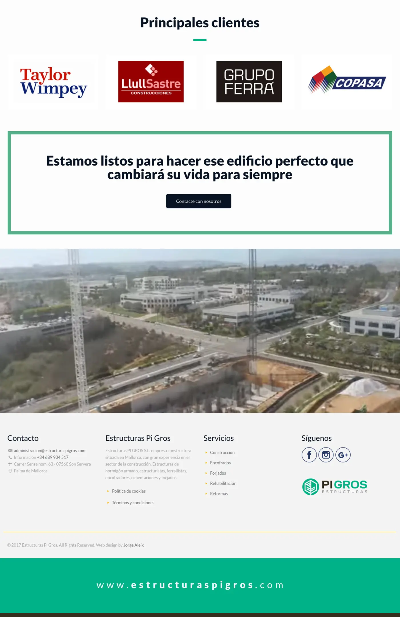 Aplicación final de la marca Estructuras Pi Gros