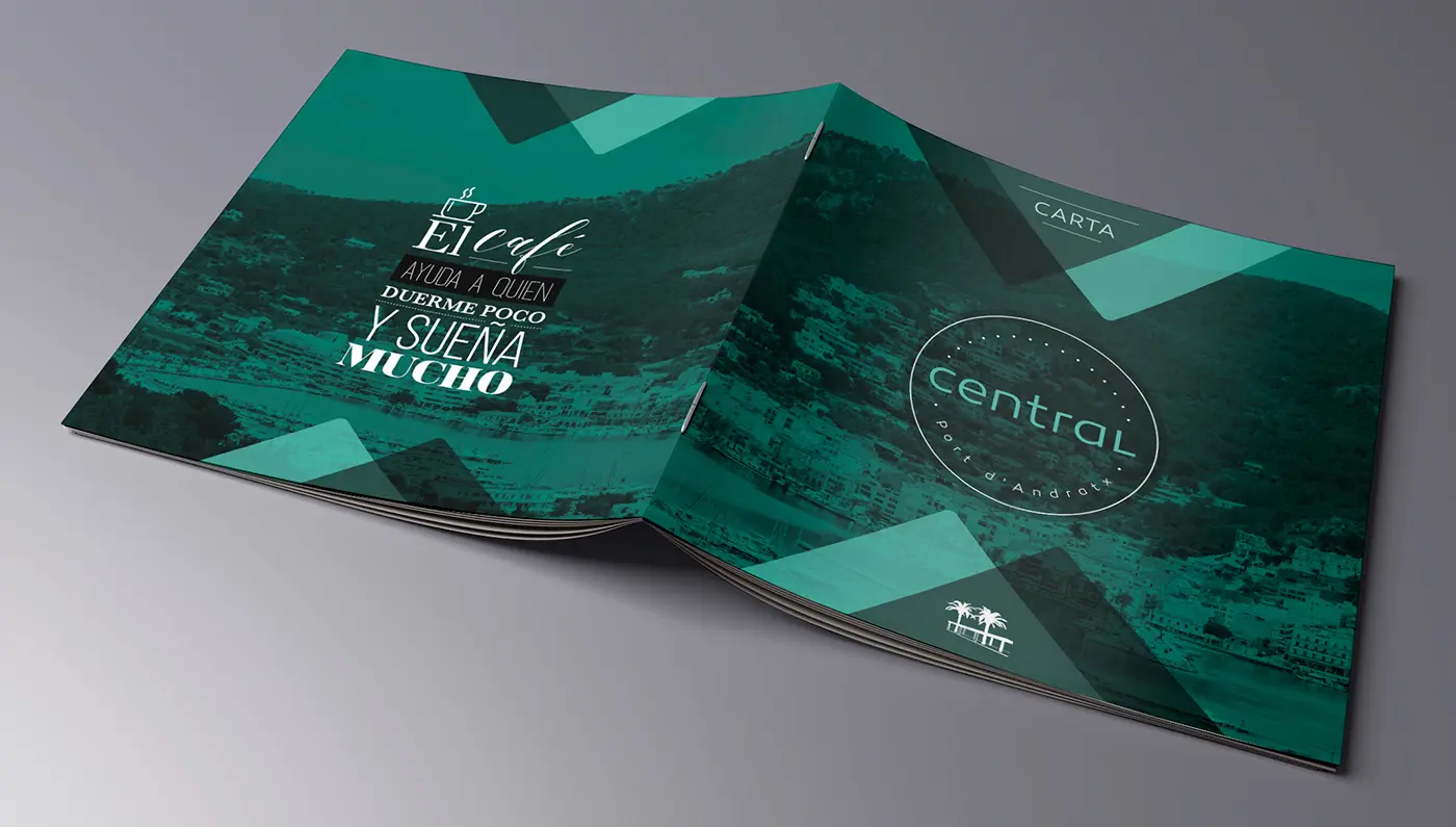 Interior de la carta con el sello circular del logotipo Central Port d'Andratx