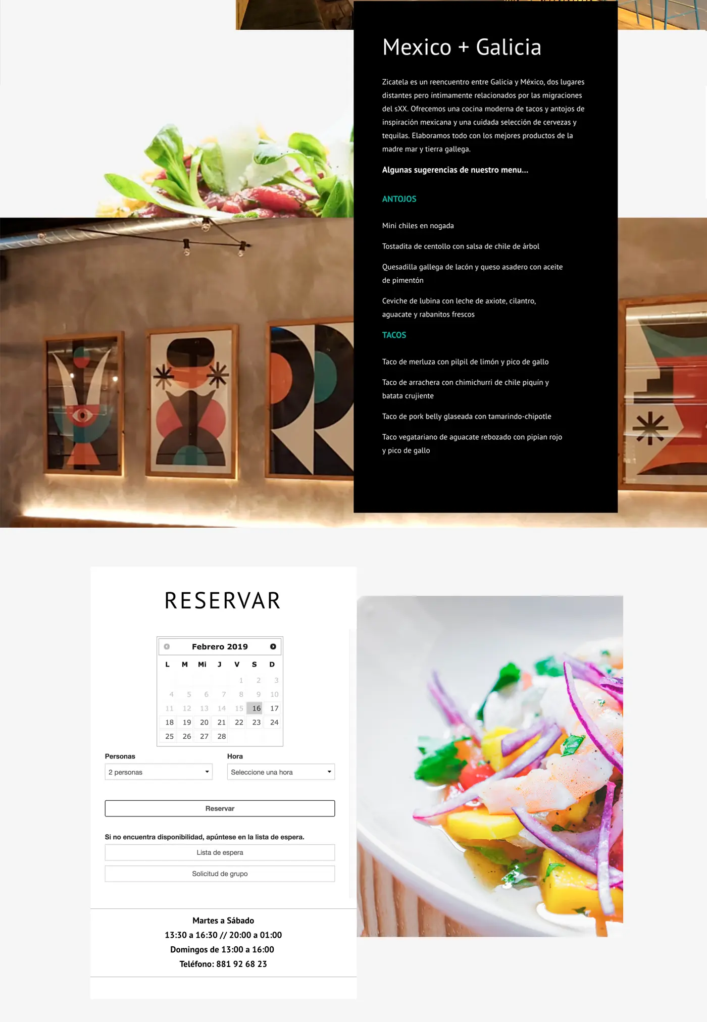 Brand identity applied to the Zicatela website