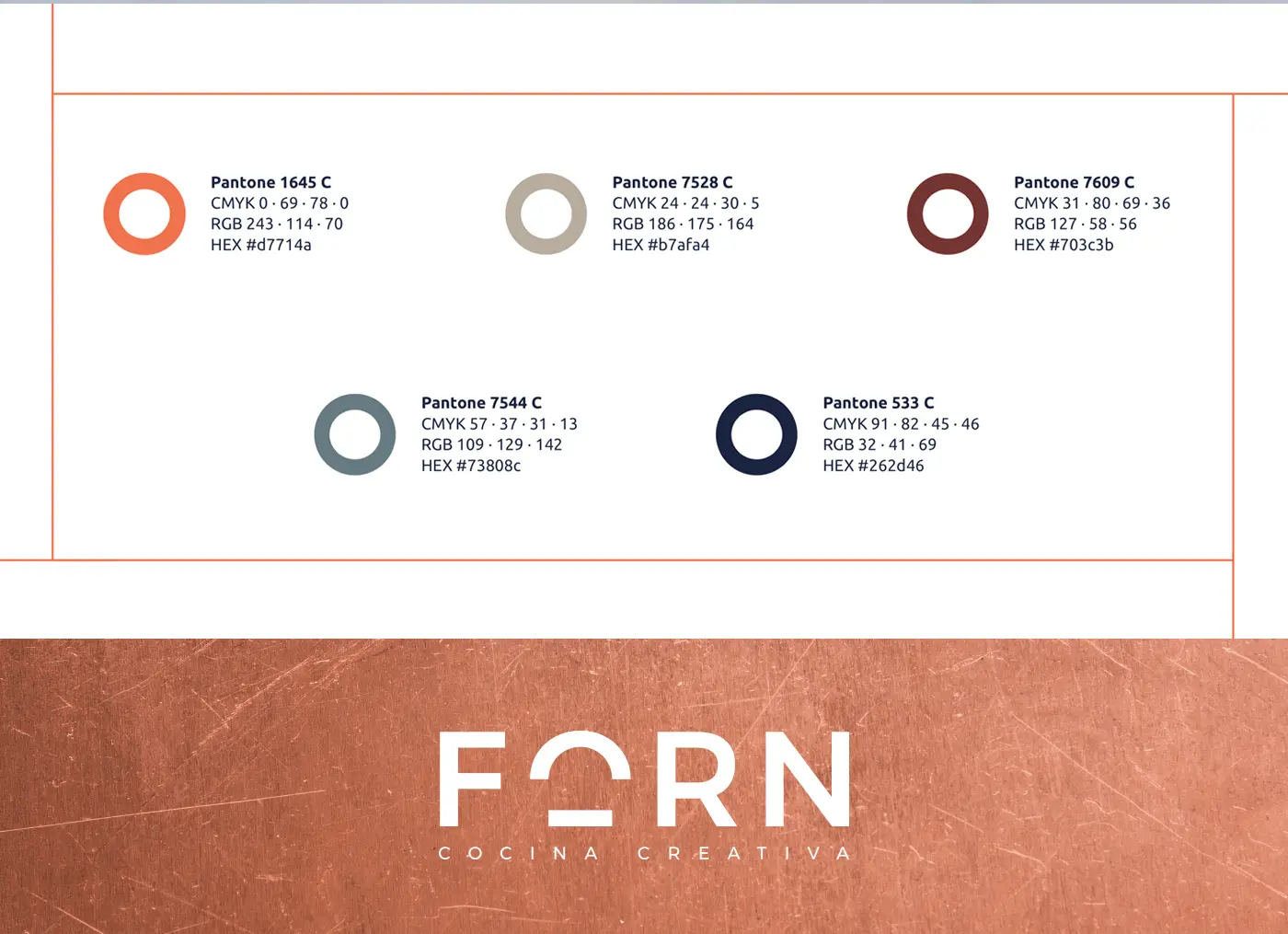 Brand identity of Forn Cocina Creativa