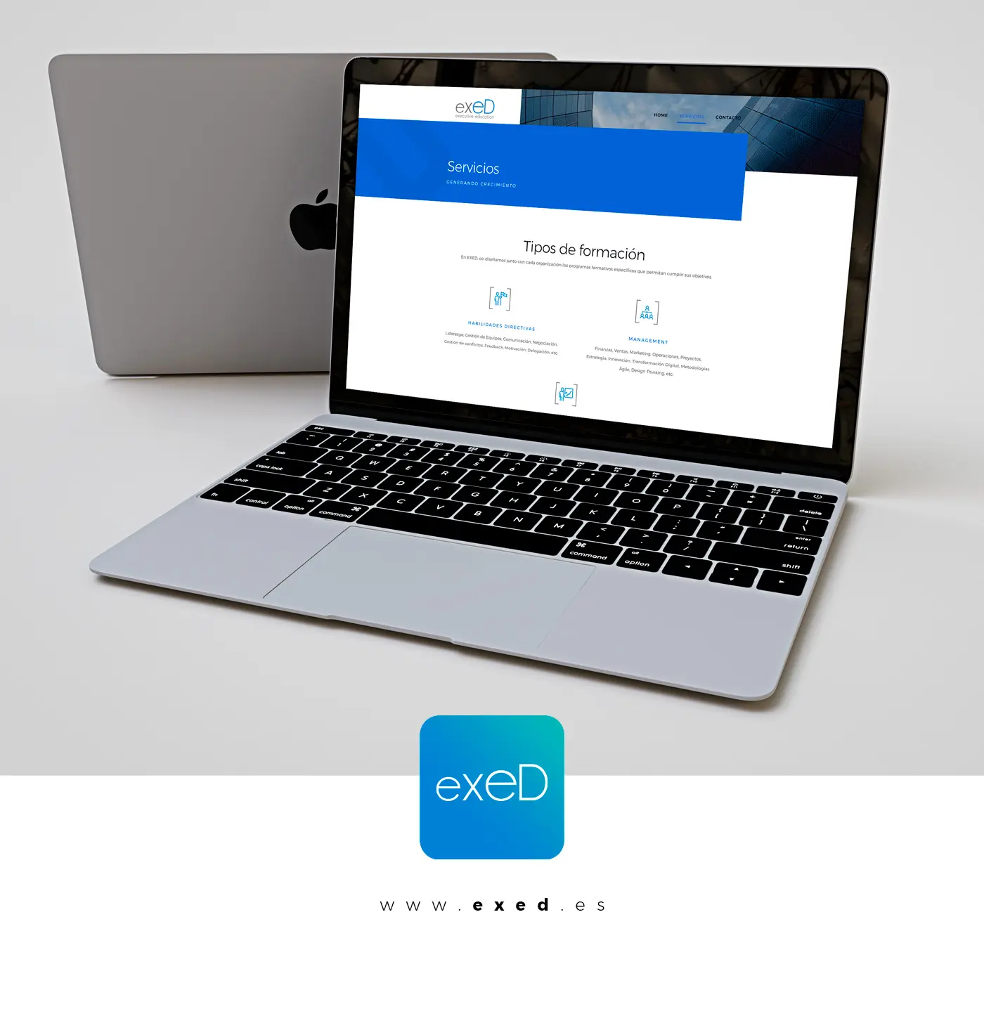 Vista general de la web de EXED