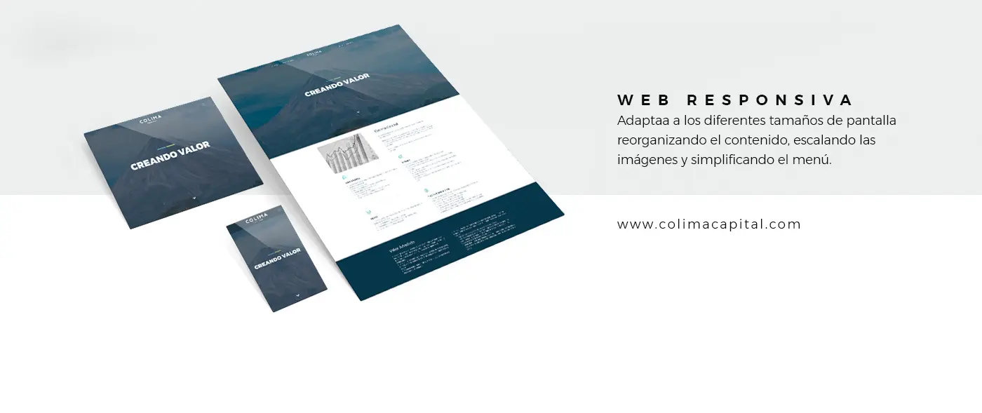 Identidad de marca aplicada a la web de Colima Capital