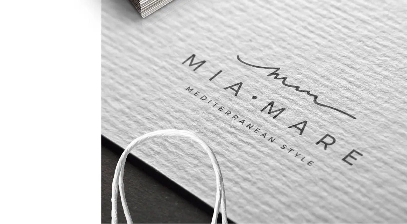 Identidad de Mia Mare aplicada a producto
