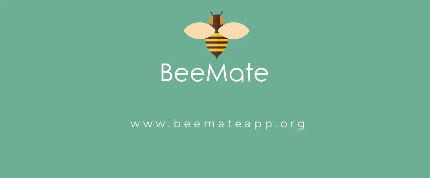 Tarjeta de cierre con el logotipo de BeeMate y la URL de la web sobre fondo verde