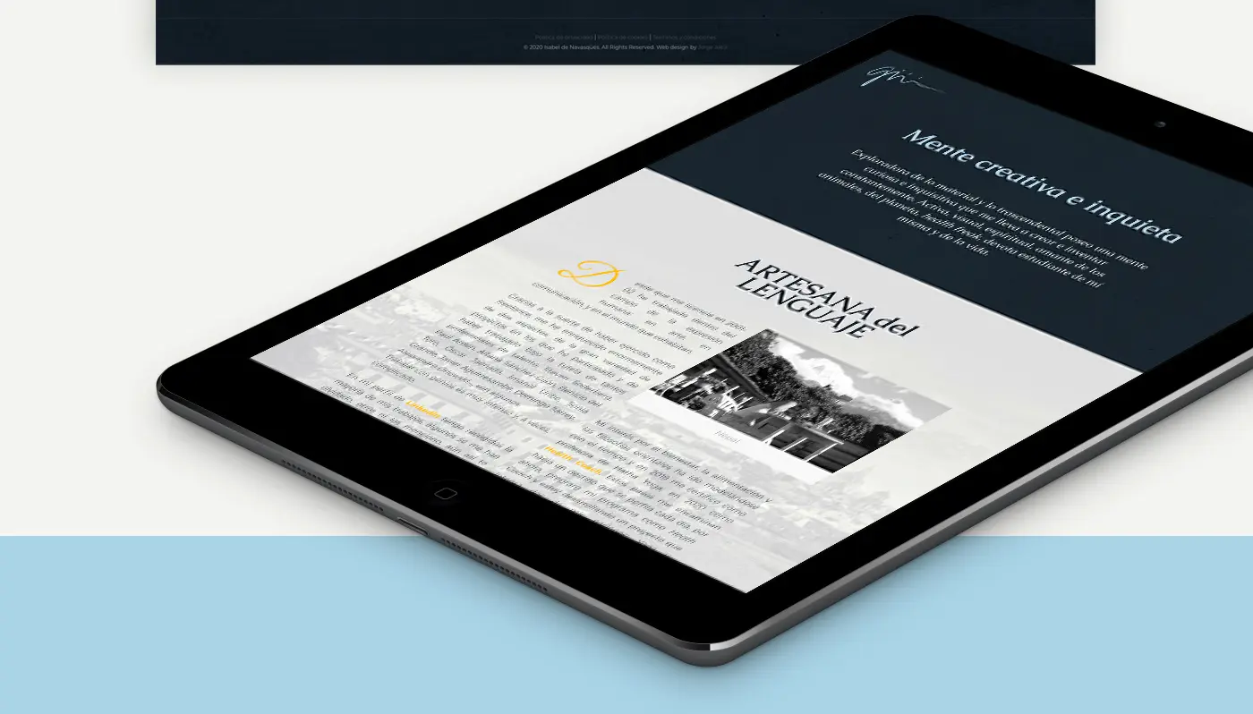 Website of Isabel de Navasqüés