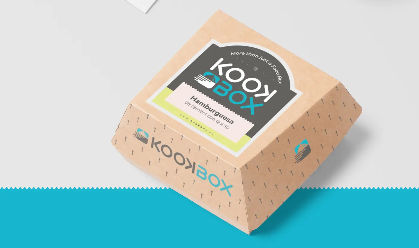 Identidad de marca de KookBox aplicada