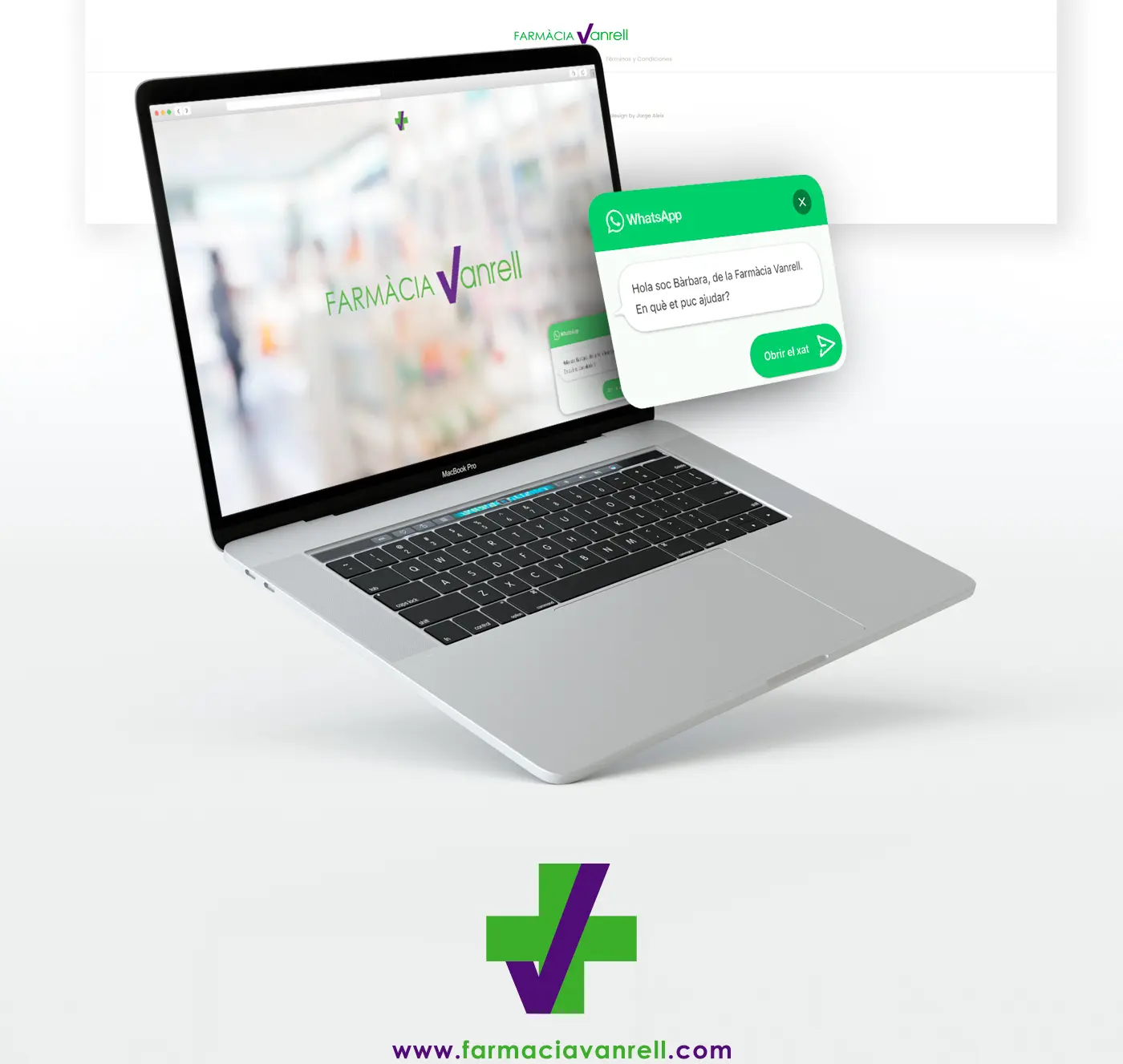 Brand identity applied to the Farmàcia Vanrell website