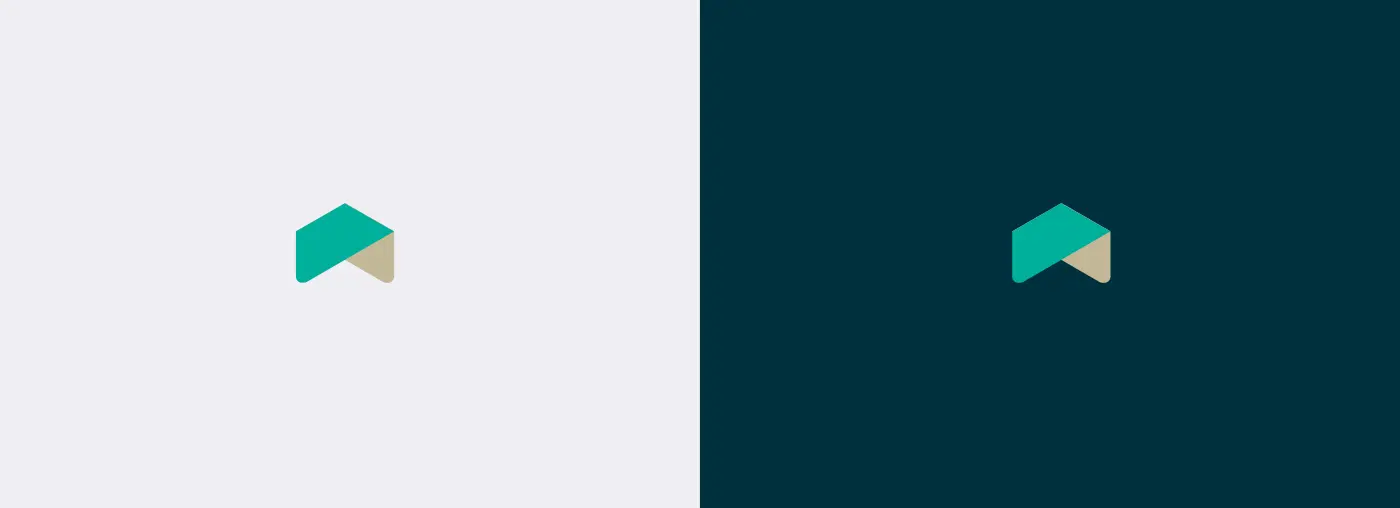 Roof icon on a light background and on a dark petrol blue background
