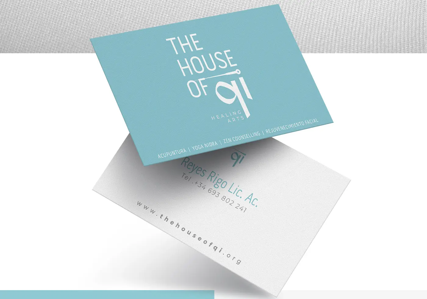 Aplicación del logotipo de The House of Qi