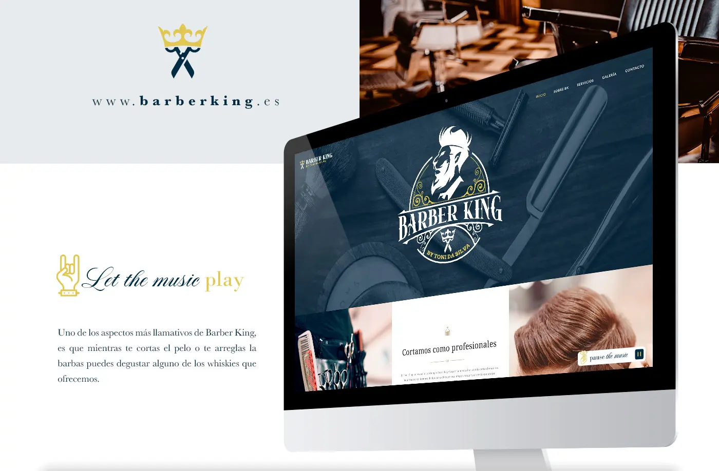 Logotipo de Barber King aplicado al espacio