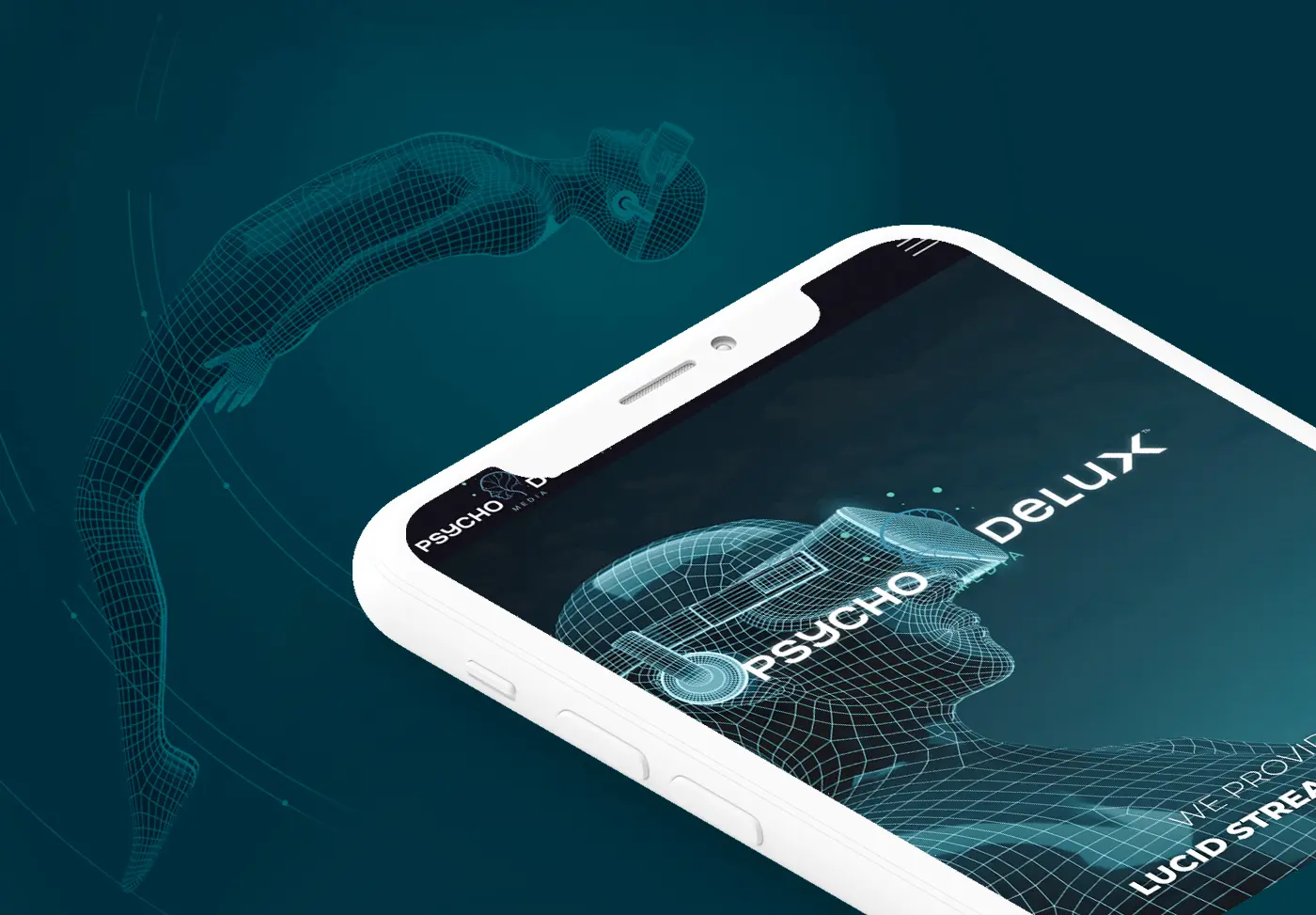 Application of the Psycho Delux Media identity