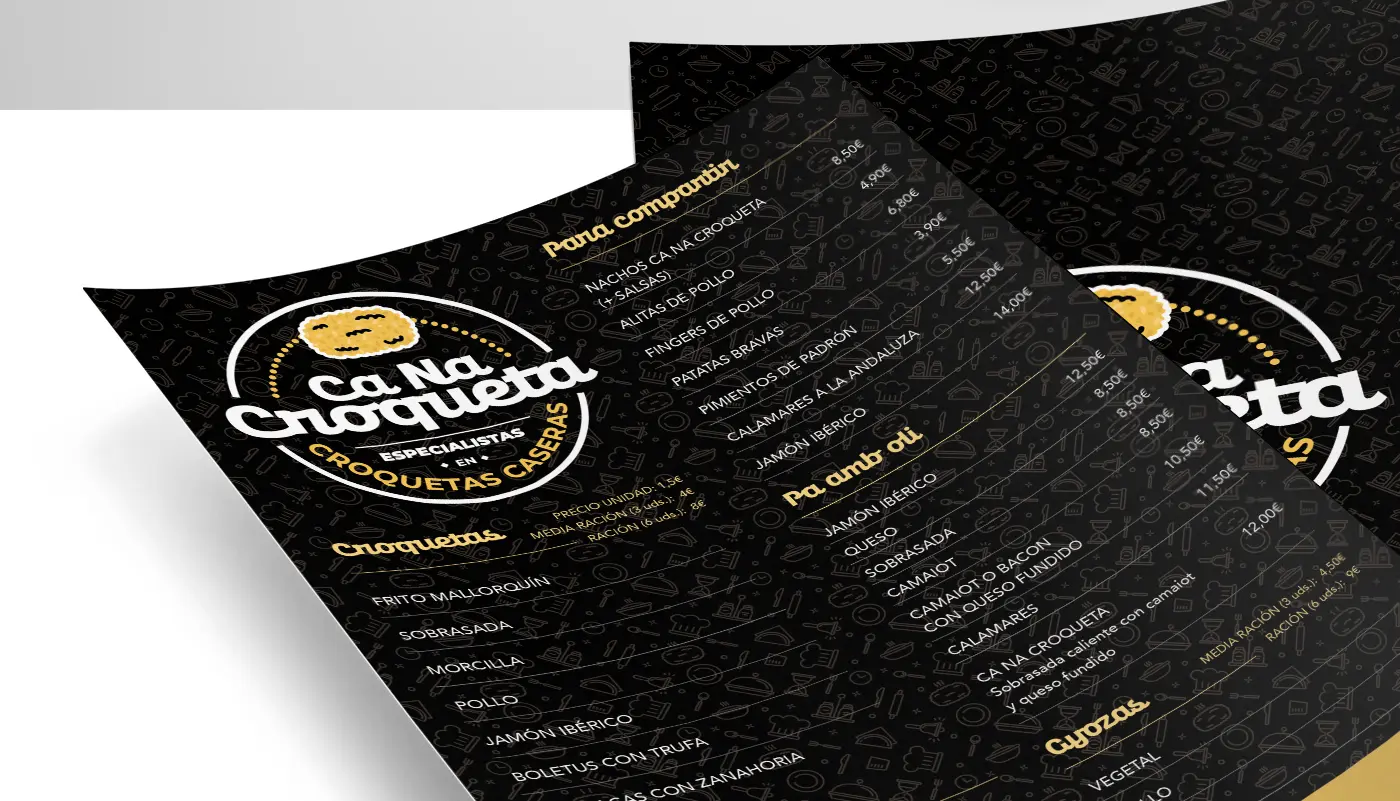 Ca Na Croqueta's brand identity applied