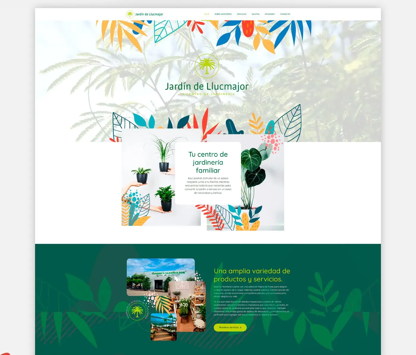 Sección de contenido y servicios de Jardín de Llucmajor