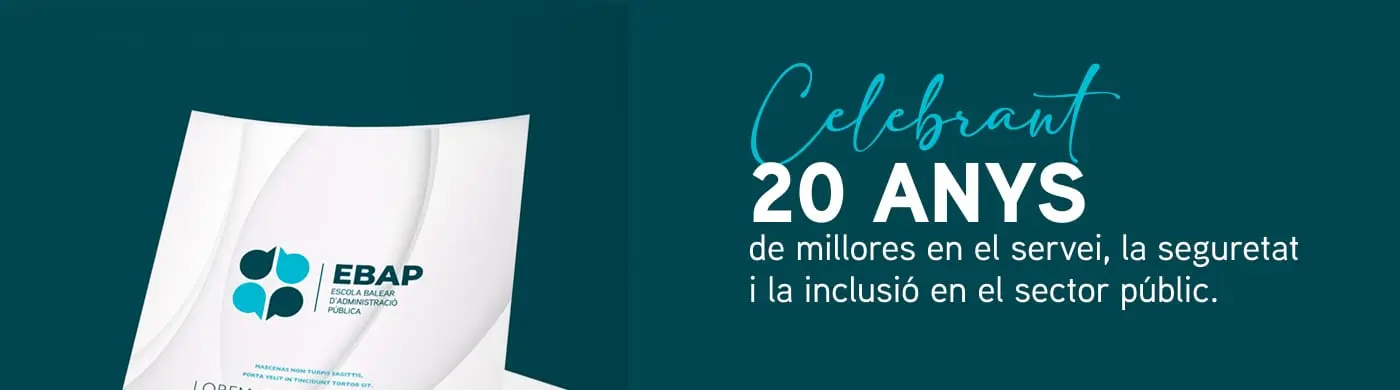 Corporate folder with the EBAP logo and the 20th-anniversary message