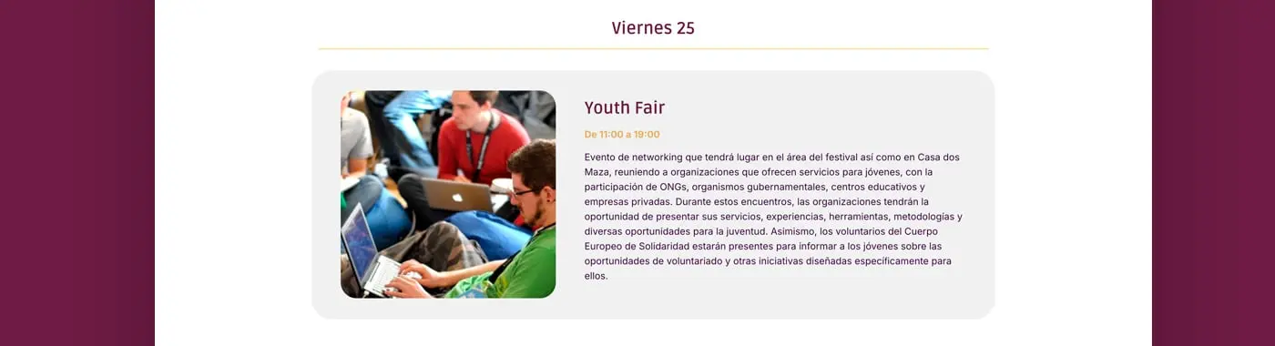 Sección Viernes 25 sobre la Youth Fair para jóvenes