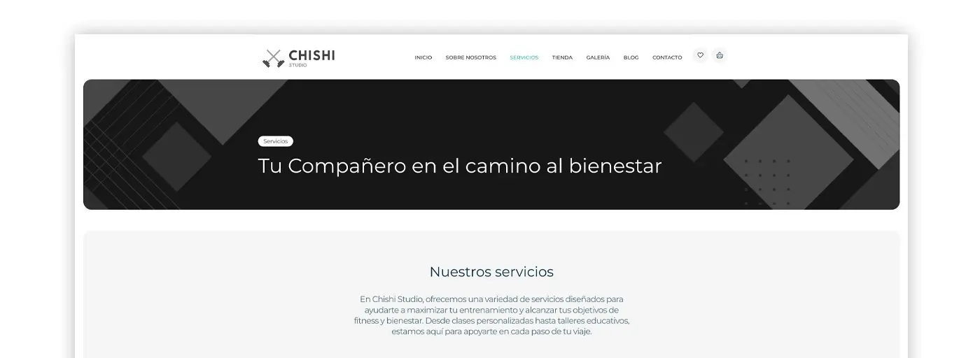 Services section header with the headline Your companion on the path to wellbeing