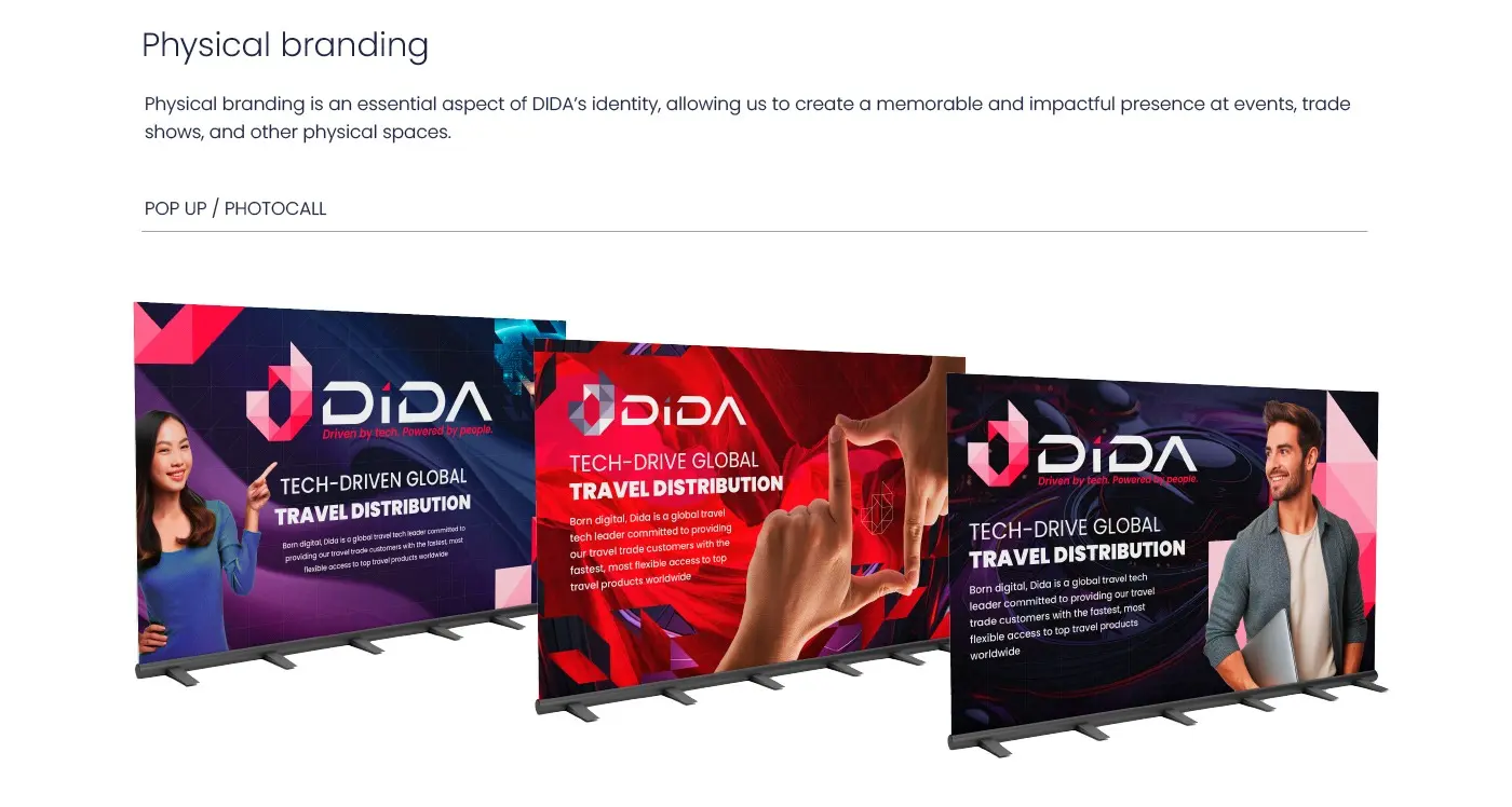 Mockup of pop-up banners and a photocall for tourism trade fairs