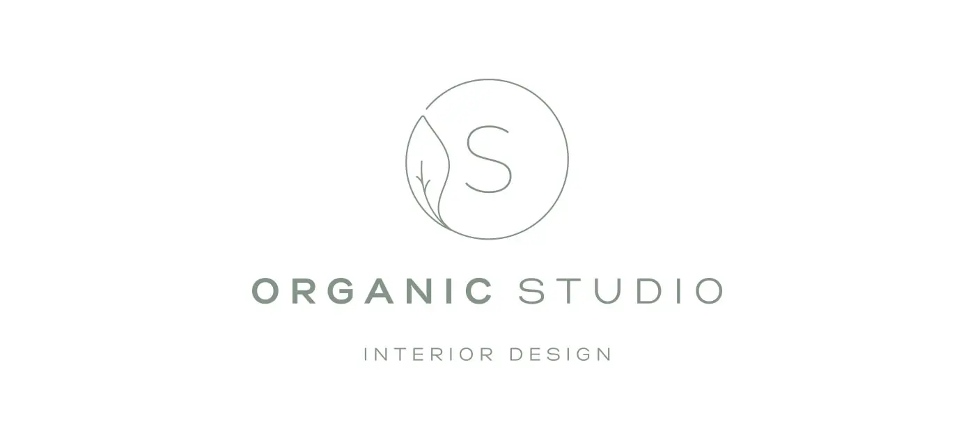 Logotipo de Organic Studio con un círculo, una hoja y la letra S