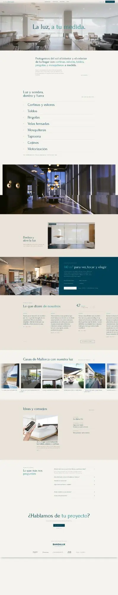 Home page of the new Área Deluxe website