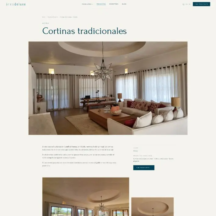 Project page for traditional curtains in a house in Alcúdia