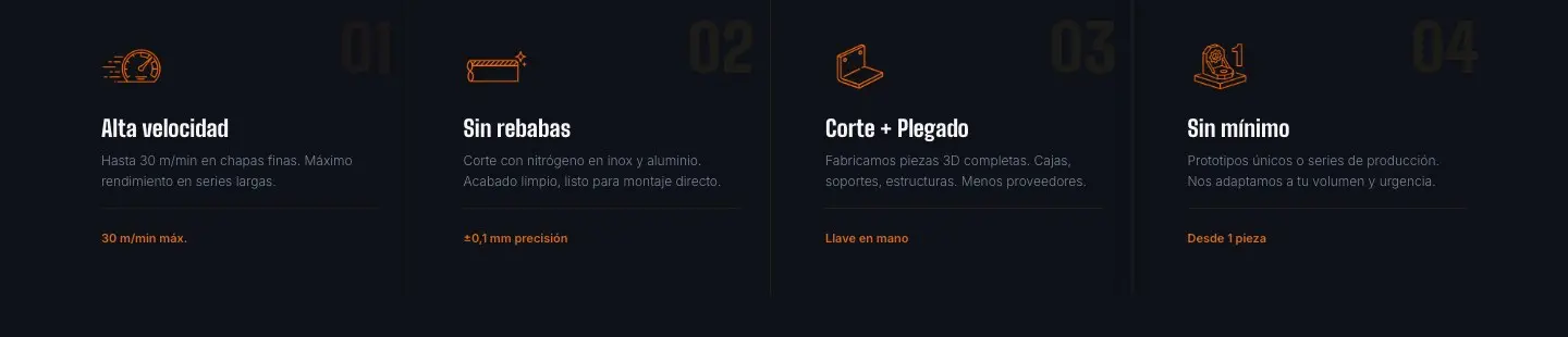 Home industrial bilingüe con identidad técnica completa