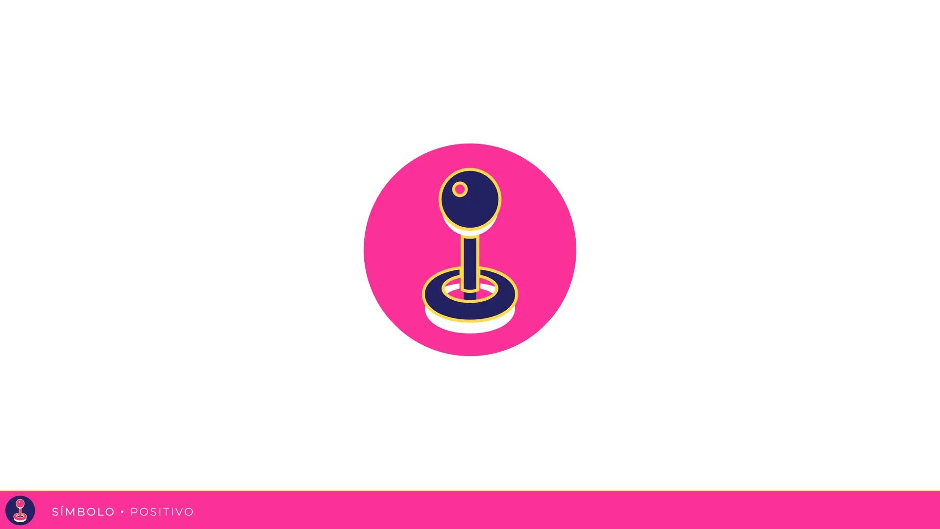 Símbolo del joystick en positivo dentro de un círculo rosa