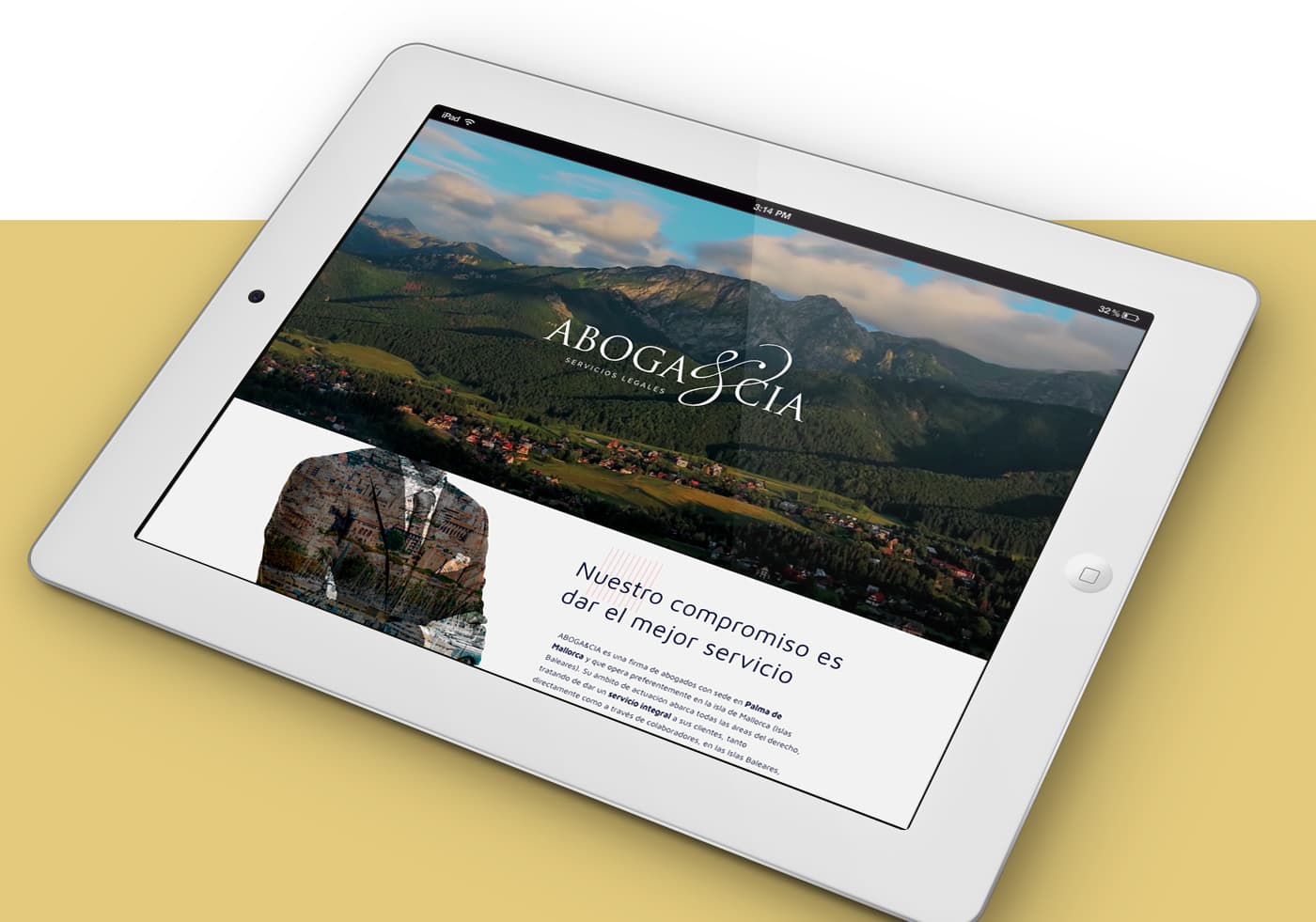 ABOGA-CIA homepage with slider