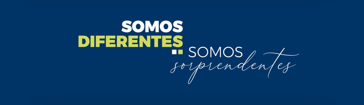 Bàner Som diferents, som sorprenents sobre fons blau fosc