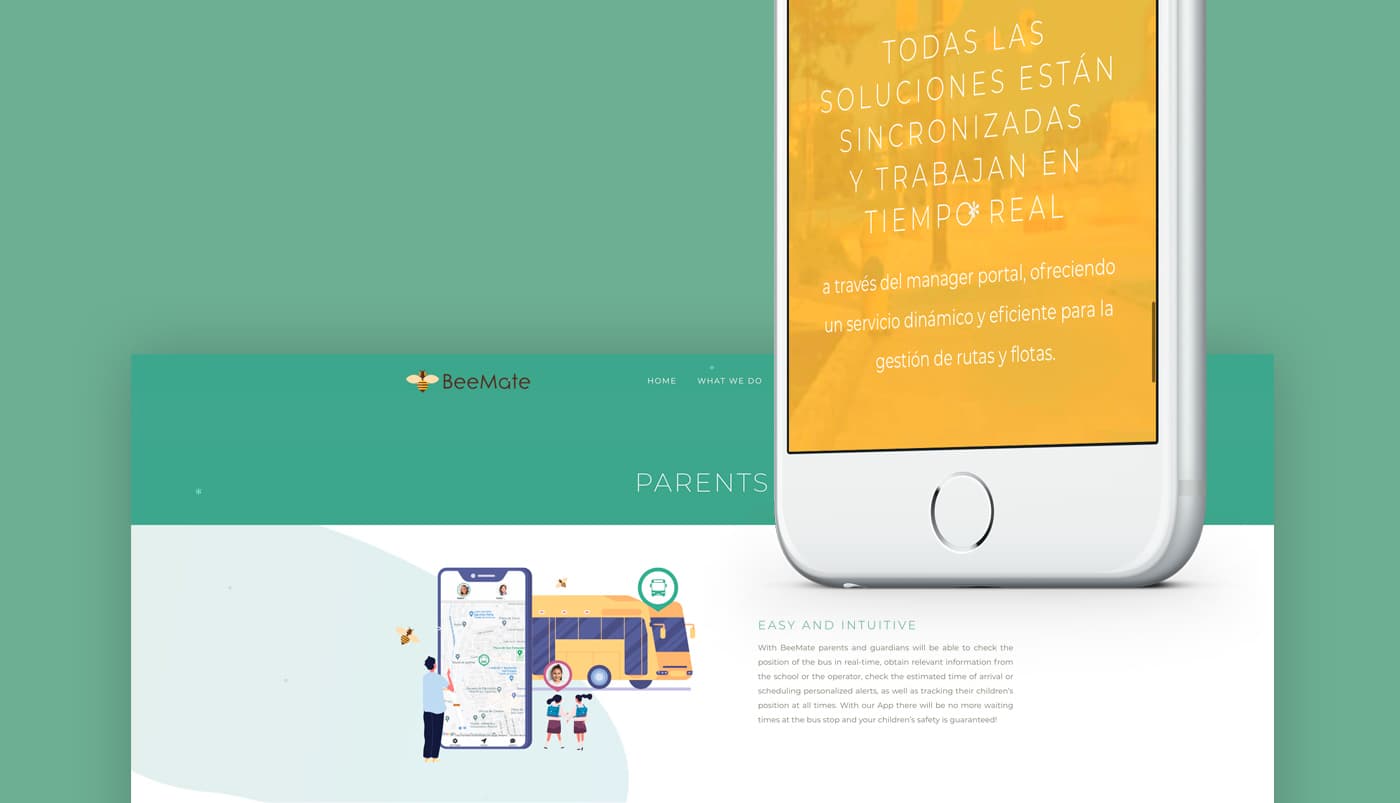 Mockup de iPhone mostrando la pantalla de bienvenida de la sección para padres