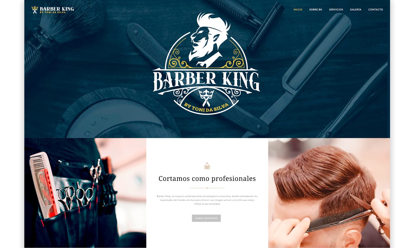 Captura de la home de la web con el logotipo del león