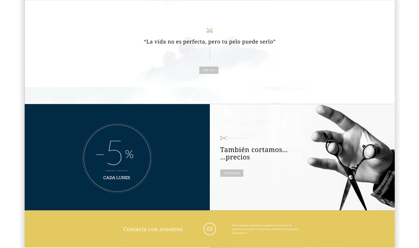 Captura de la web con la cita La vida no es perfecta