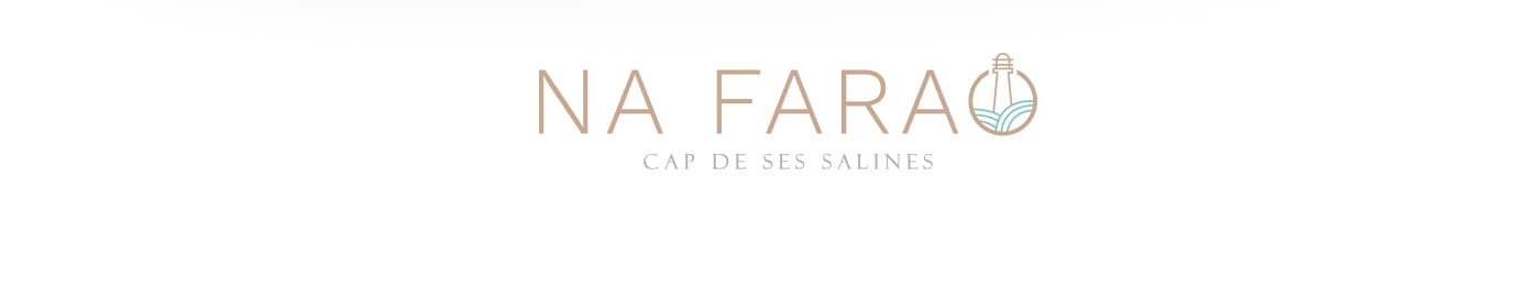 Logotipo final de Na Farao con el isotipo del faro sobre fondo blanco