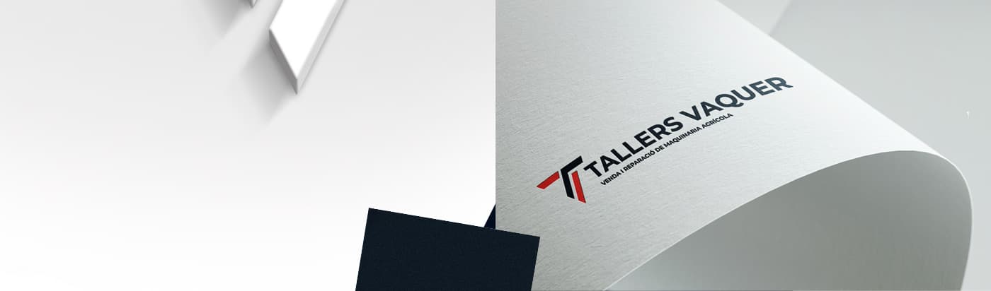 Papelería corporativa con el logotipo impreso sobre una hoja de papel curvada