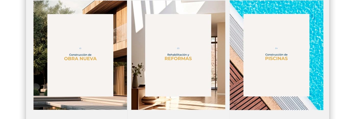Targetes de serveis de la web: obra nova, reformes i piscines