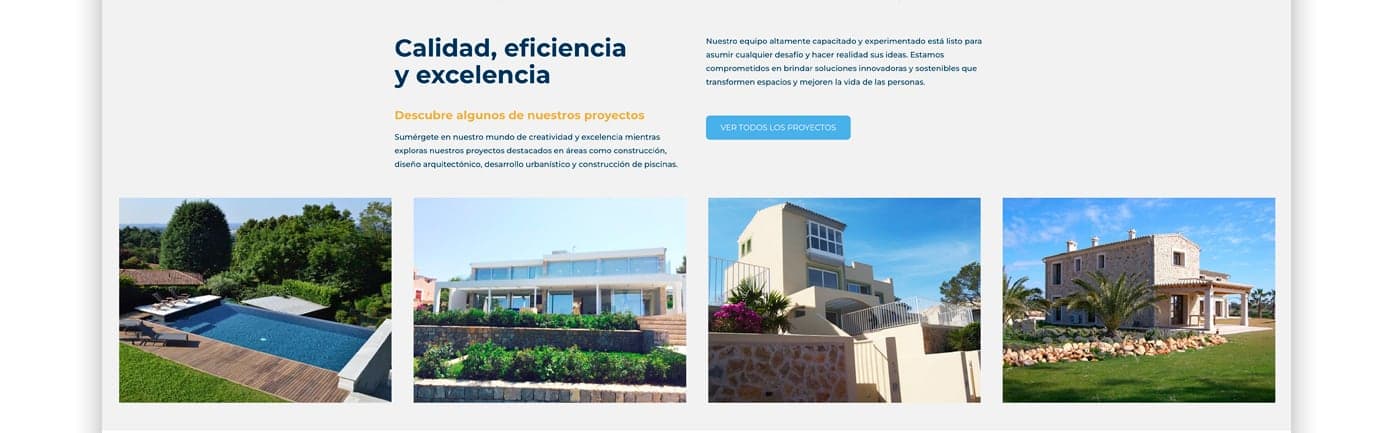 Galeria de projectes de la web amb fotografies d'habitatges i piscines