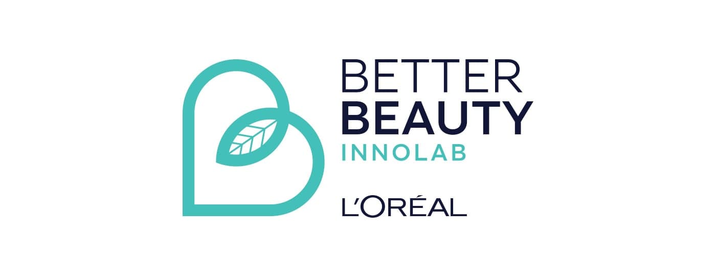 Better Beauty Innolab logotype, the letter B turned into a green leaf